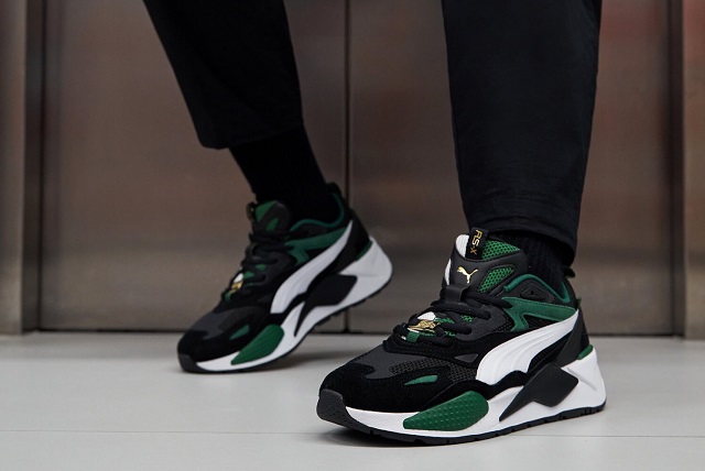 czarno-zielone sportowe buty marki Puma